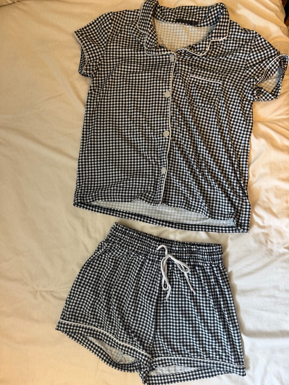Tart Black & White Gingham Short Pajama Set